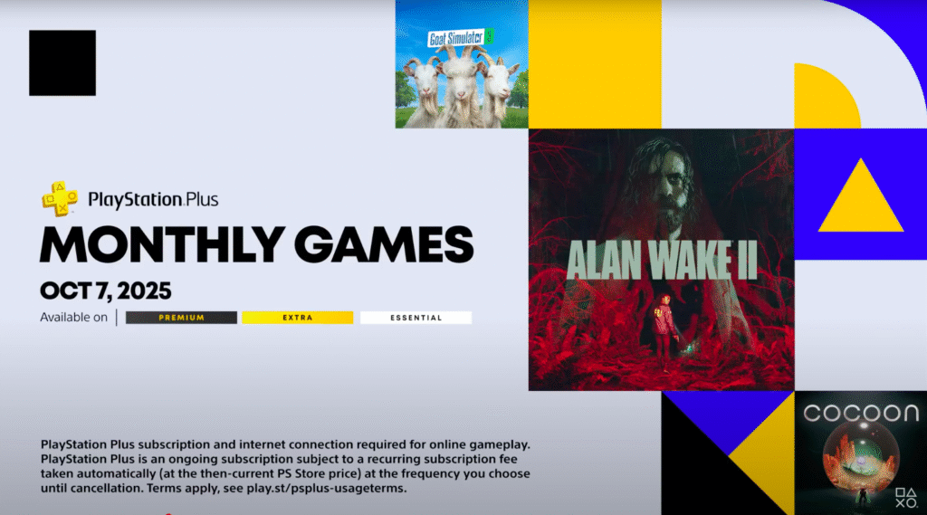 Jogos Mensais da PS Plus de Outubro 2025 